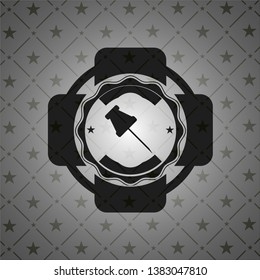 paper pin icon inside dark badge