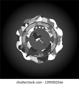 paper pin icon inside grey camo texture
