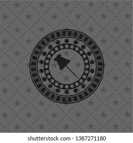 paper pin icon inside realistic dark emblem