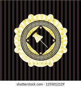 paper pin icon inside shiny badge