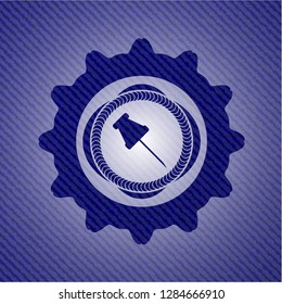 paper pin icon with jean texture