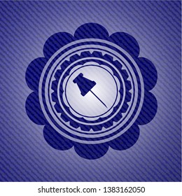paper pin icon with jean texture