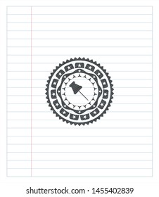 paper pin icon pencil draw. Vector Illustration. Detailed.