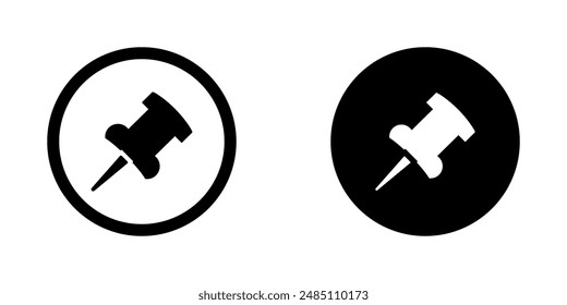 Paper pin icon. Push pin icon setin flat style on white background 