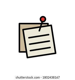 Paper pin icon. Simple color with outline vector elements of cabinet accessories icons for ui and ux, website or mobile application