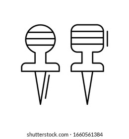 Paper pin icon. Simple line, outline vector elements of office tool icons for ui and ux, website or mobile application