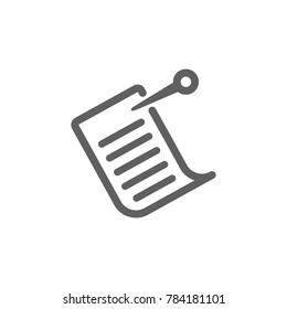 Paper with pin icon vector