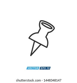 Paper Pin Icon Vector Design Illustration 