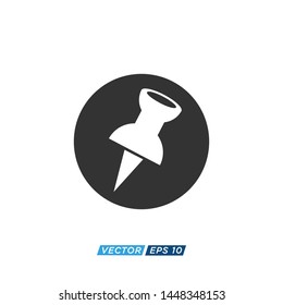 Paper Pin Icon Vector Design Illustration 