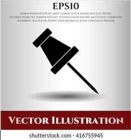 paper pin icon vector symbol flat eps jpg app web concept