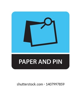 Paper and pin icon for web and mobile