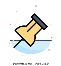 Paper, Pin, Reminder Abstract Flat Color Icon Template. Vector Icon Template background