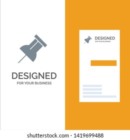 Paper, Pin, Reminder Grey Logo Design and Business Card Template