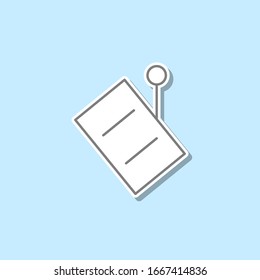 Paper and pin sticker icon. Simple thin line, outline vector of web icons for ui and ux, website or mobile application