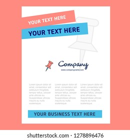 Paper pin Title Page Design for Company profile ,annual report, presentations, leaflet, Brochure Vector Background