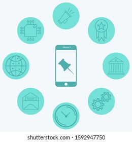 Paper pin vector icon sign symbol