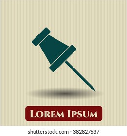 Paper Pin vector icon or symbol