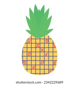 Paper pineapple icon cartoon vector. Ananas slice. Nature food