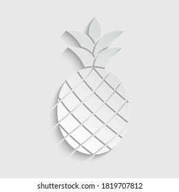 paper pineapple icon. vector sign