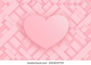 Paper pink heart valentine background