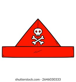 papel pirata chapéu ilustração mão desenhado vetor isolado