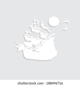 paper pirate ship decal