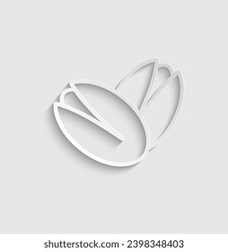 paper pistachio icon vector nut icon