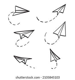 Paper plan Hand drawn Doodle illustration.