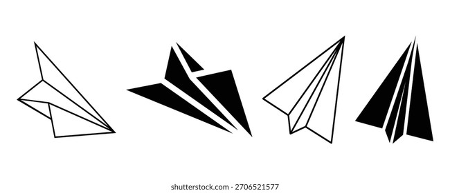 Icono de Plan de papel Vector. Avión de papel, símbolo de viaje. Viaje de libertad de ideas de estrategia empresarial. Ilustración vectorial de avión volador.