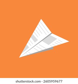Paper plane 3d icon illustration, white paper folded into shape on light blue backdrop. paper airplane icon symbols. online social, event, education, learning, creative vision concept. 