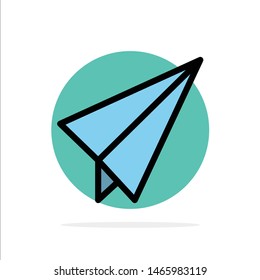 Paper, Paper plane, Plane Abstract Circle Background Flat color Icon. Vector Icon Template background