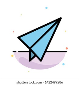 Paper, Paper plane, Plane Abstract Flat Color Icon Template