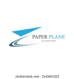 Paper Plane aircraft trail Signature Icon Logo Design