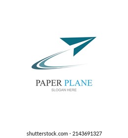 Paper Plane aircraft trail Signature Icon Logo Design