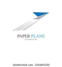 Paper Plane aircraft trail Signature Icon Logo Design