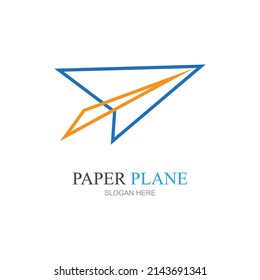 Paper Plane aircraft trail Signature Icon Logo Design