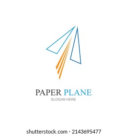 Paper Plane aircraft trail Signature Icon Logo Design