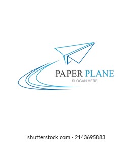 Paper Plane aircraft trail Signature Icon Logo Design