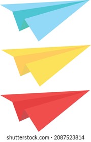 paper plane paper airplanes blue yellow red vector