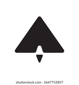  paper plane arrow icon. Upward paper plane, symbolizing send, message, or launch concepts.