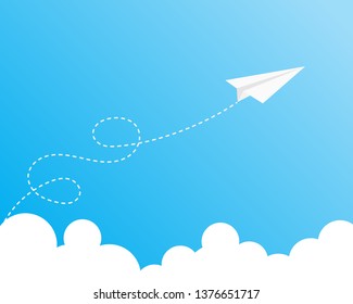 Paper plane art of business success and leadership different concept idea. Vector start up and launch. New ideas. Paper airplane for your invention and development. Creative background, banner.