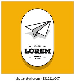 Paper Plane Badge Sticker Vector Illustration