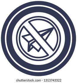 paper plane ban circular icon symbol