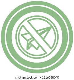 paper plane ban circular icon symbol