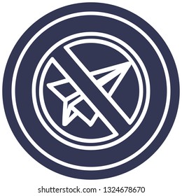 paper plane ban circular icon symbol