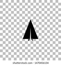 Paper plane. Black flat icon on a transparent background. Pictogram for your project