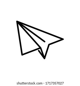 ilustración vectorial de icono negro de plano de papel