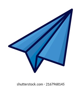 paper plane blue icon isolated