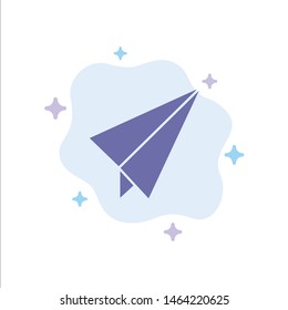 Paper, Paper plane, Plane Blue Icon on Abstract Cloud Background. Vector Icon Template background