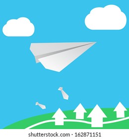 paper plane with bombs